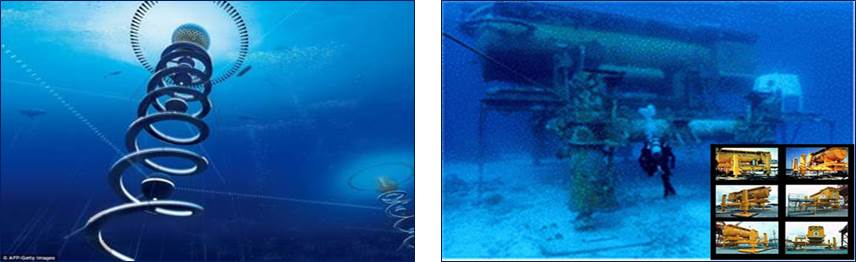 그림 5. 오션 스파이럴 (Shimizu, 2014)/그림 6. Aquarius Underwater Laboratory (NOAA)